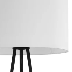 Stofflampen|Moderne Lampen*TK Lighting Stehlampe Metall Stoff 165 cm Dreibein Schwarz Weiß E27