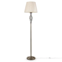 Wohnzimmerlampen|Stofflampen*Maytoni Stehlampe Metall Stoff E14 165 cm rund Klassisch LILJA