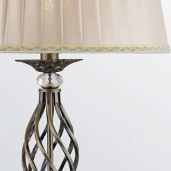Wohnzimmerlampen|Stofflampen*Maytoni Stehlampe Metall Stoff E14 165 cm rund Klassisch LILJA