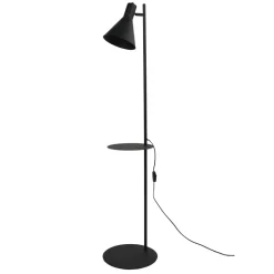TK Lighting Stehlampe mit Ablage E27 verstellbarer Schirm Schwarz 138 cm< Wohnzimmerlampen|Metall Lampen
