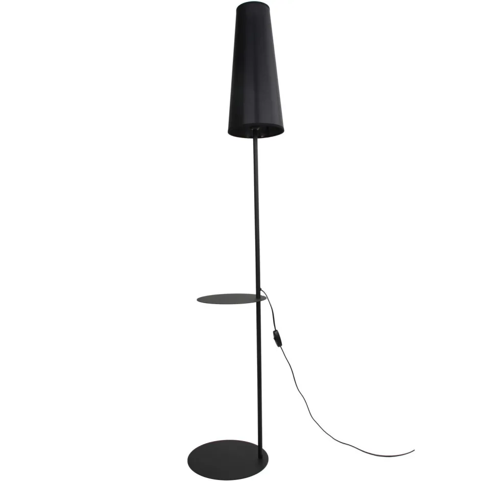 Stofflampen|Wohnzimmerlampen*TK Lighting Stehlampe mit Ablage Metall Stoff 170 cm hoch E27
