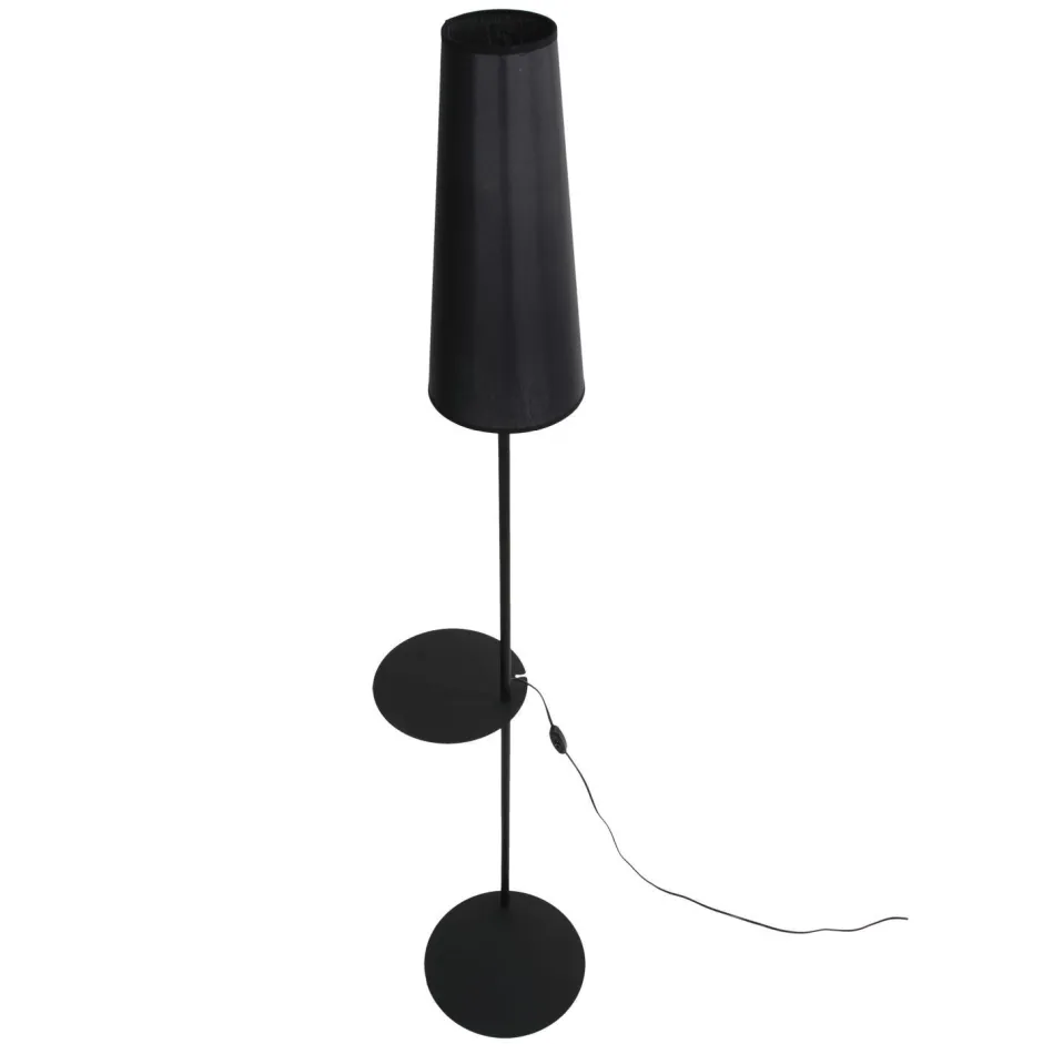 Stofflampen|Wohnzimmerlampen*TK Lighting Stehlampe mit Ablage Metall Stoff 170 cm hoch E27