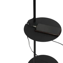 Stofflampen|Wohnzimmerlampen*TK Lighting Stehlampe mit Ablage Metall Stoff 170 cm hoch E27