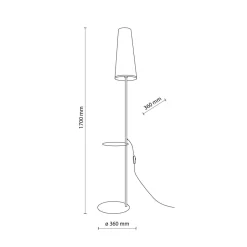 Stofflampen|Wohnzimmerlampen*TK Lighting Stehlampe mit Ablage Metall Stoff 170 cm hoch E27