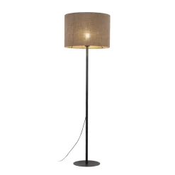 Bürolampen|Stehlampen*TK Lighting Stehlampe Modern 165 cm Metall Jute E27 Schwarz Braun