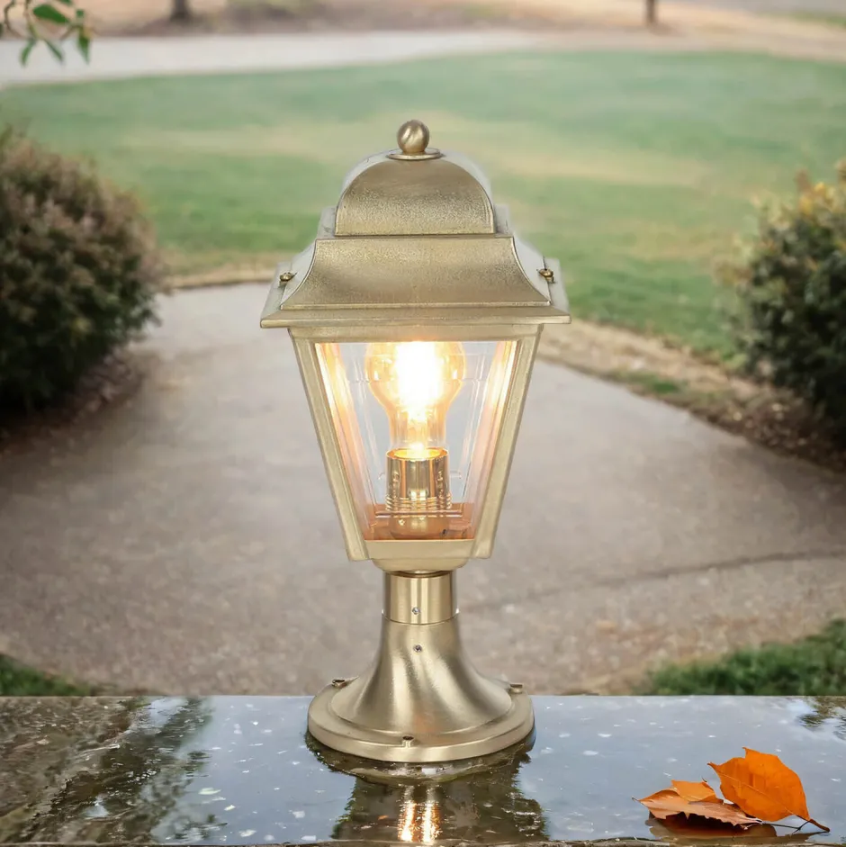 Rustikale Lampen|Metall Lampen*Lido Stehlampe PAXI Messing H:39cm Rustikal Garten Weg