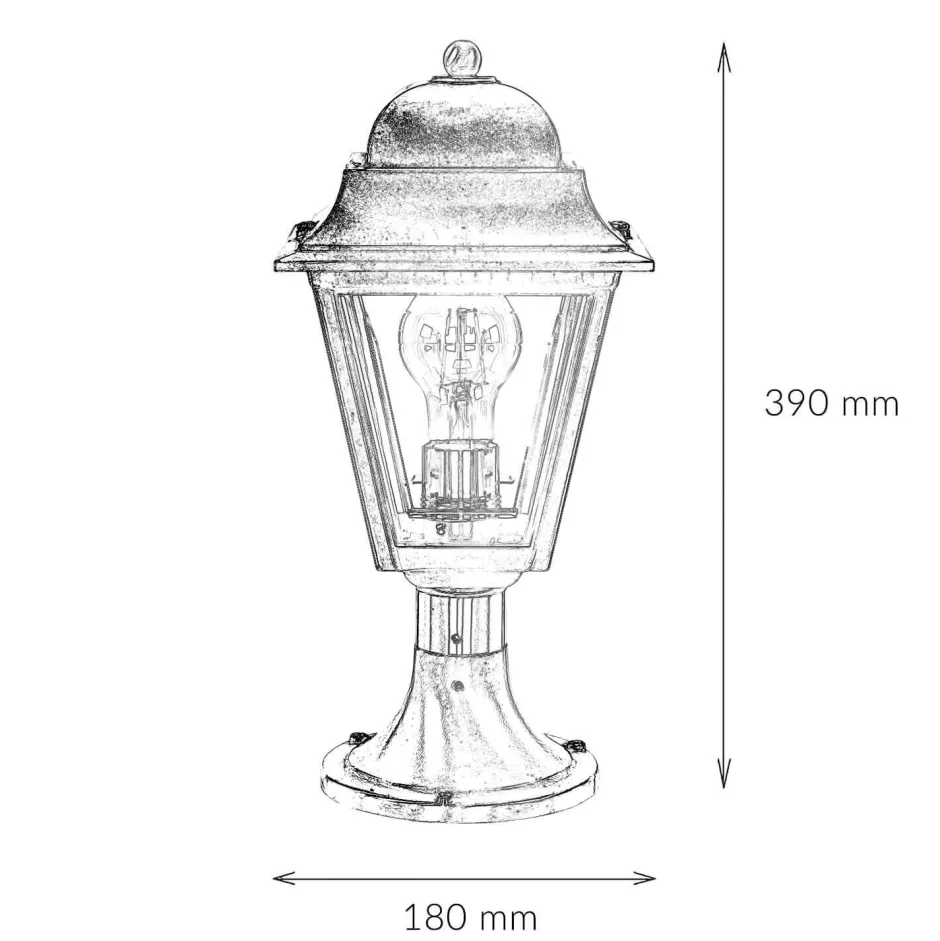 Rustikale Lampen|Metall Lampen*Lido Stehlampe PAXI Messing H:39cm Rustikal Garten Weg