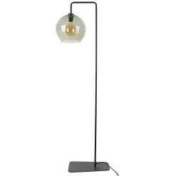 Nowodvorski Stehlampe Rauchglas 160 cm E27 Kugelschirm Schwarz Grau< Glaslampen|Moderne Lampen