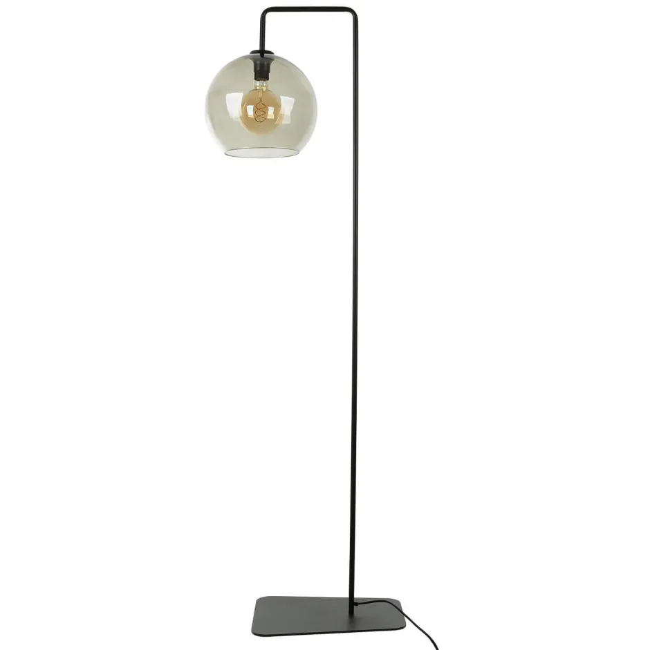 Nowodvorski Stehlampe Rauchglas 160 cm E27 Kugelschirm Schwarz Grau< Glaslampen|Moderne Lampen