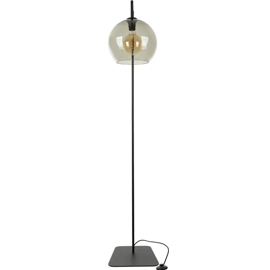 Nowodvorski Stehlampe Rauchglas 160 cm E27 Kugelschirm Schwarz Grau< Glaslampen|Moderne Lampen