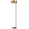 Bürolampen|Wohnzimmerlampen*Searchlight Stehlampe Schwarz Gold E27 149 cm klein Metall Modern