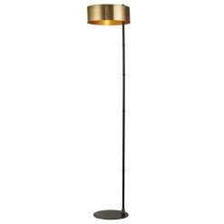 Bürolampen|Wohnzimmerlampen*Searchlight Stehlampe Schwarz Gold E27 149 cm klein Metall Modern