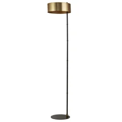 Bürolampen|Wohnzimmerlampen*Searchlight Stehlampe Schwarz Gold E27 149 cm klein Metall Modern