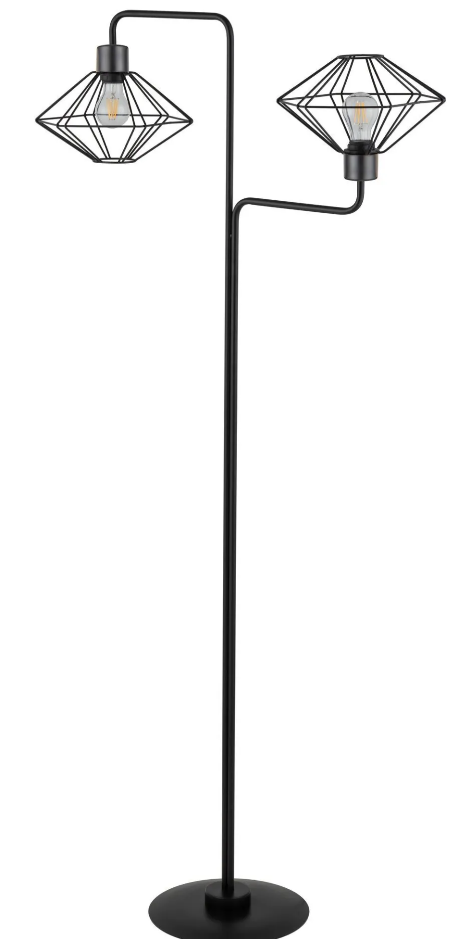 Sigma Stehlampe Schwarz Metall Draht H:160 cm E27 dekorativ< Vintage Lampen|Designerlampen