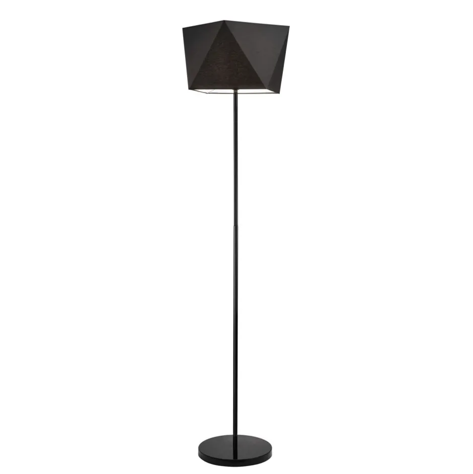 Moderne Lampen|Stofflampen*Lamkur Stehlampe Schwarz Stoff 170cm Wohnzimmer stylisch