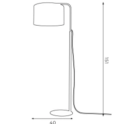 Stofflampen|Moderne Lampen*Luminex Stehlampe Stoff Metall 151 cm Wohnzimmer Schwarz Gold