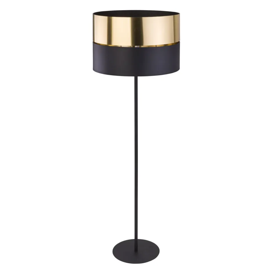 TK Lighting Stehlampe Stoff Metall 159 cm klein Modern Schwarz Gold< Moderne Lampen|Stofflampen