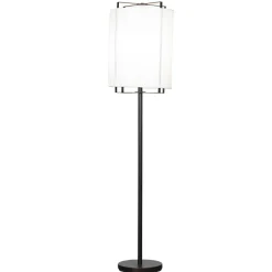 By Rydéns Stehlampe Stoff Metall E27 150 cm hoch Schwarz Weiß< Wohnzimmerlampen|Stofflampen