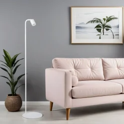 Wohnzimmerlampen|Stehlampen*TK Lighting Stehlampe Weiß 140 cm klein Metall verstellbarer Schirm