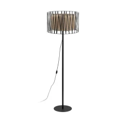 TK Lighting Stehleuchte 158 cm Metall Jute Schwarz Braun E27 Modern< Bürolampen|Stehlampen