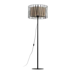 TK Lighting Stehleuchte 158 cm Metall Jute Schwarz Braun E27 Modern< Bürolampen|Stehlampen