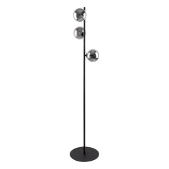 TK Lighting Stehleuchte 151 cm Rauchglas Metall Grau Schwarz 3x G9< Bürolampen|Glaslampen