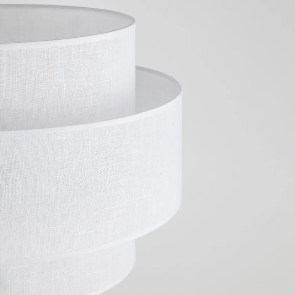 Bürolampen|Stofflampen*TK Lighting Stehleuchte 155 cm Schwarz Weiß Ø 50 cm Metall Stoff E27