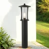 Metall Lampen|Vintage Lampen*Searchlight Stehleuchte außen IP44 73 cm E27 Schwarz Alu Glas Garten