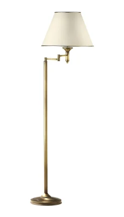 Jupiter Stehleuchte 158cm in Messing antik schwenkbar Büro< Stehlampen|Wohnzimmerlampen