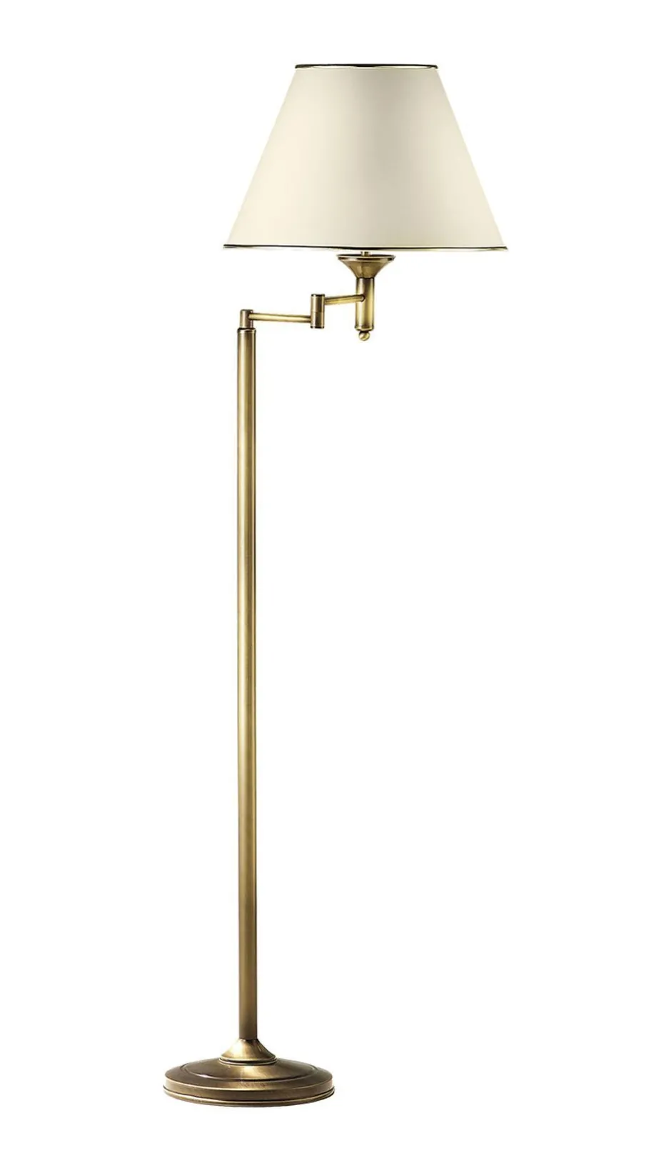 Jupiter Stehleuchte 158cm in Messing antik schwenkbar Büro< Stehlampen|Wohnzimmerlampen