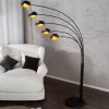 Retro Lampen|Designerlampen*Invicta Interior Stehleuchte 205cm Retro flexibel Kugel Schwarz