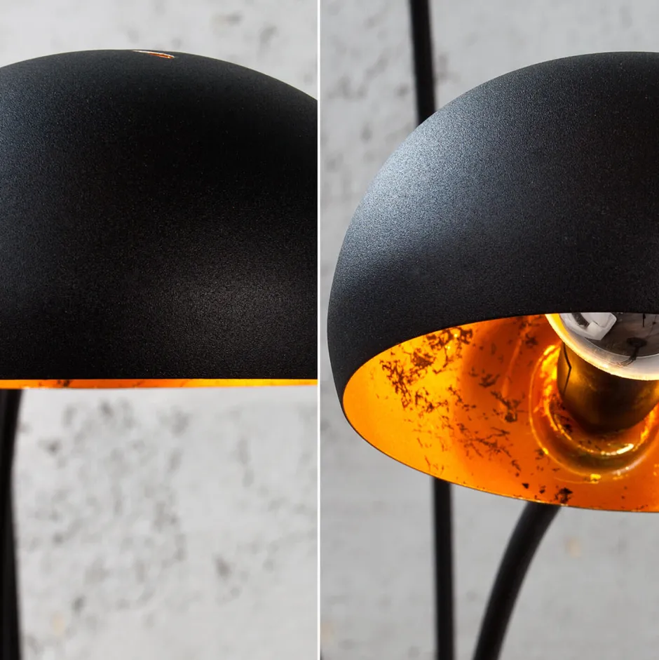 Retro Lampen|Designerlampen*Invicta Interior Stehleuchte 205cm Retro flexibel Kugel Schwarz