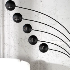 Retro Lampen|Designerlampen*Invicta Interior Stehleuchte 205cm Retro flexibel Kugel Schwarz