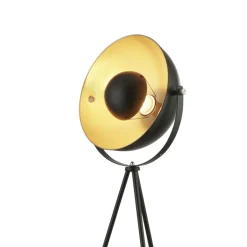 Wandleuchten|Bürolampen*Searchlight Stehleuchte Dreibein Schwarz Gold E27 144 cm Metall