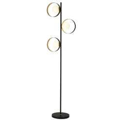 Searchlight Stehleuchte 3-flammig 149 cm Metall in Schwarz Gold G9< Bürolampen|Glaslampen