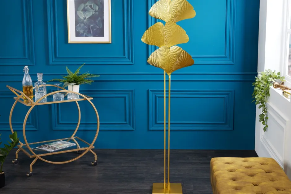 Invicta Interior Stehleuchte 3-flammig Metall Gold indirekt E14 160 cm< Badezimmer Lampe|Designerlampen