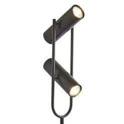 Wohnzimmerlampen|Bürolampen*Searchlight Stehleuchte 2-flammig Schwarz GU10 150 cm Metall verstellbar