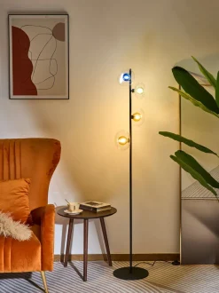 Eco-Light Stehleuchte Glas Grün Blau Bernstein G9 160 cm Modern< Wohnzimmerlampen|Glaslampen