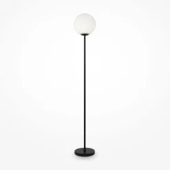 Glaslampen|Metall Lampen*Maytoni Stehleuchte Glas Metall E27 155 cm Schwarz Weiß Modern