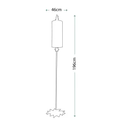 Elstead Stehleuchte groß 195,9 cm Metall Stoff E27 Modern Gold Taupe< Designerlampen|Stofflampen