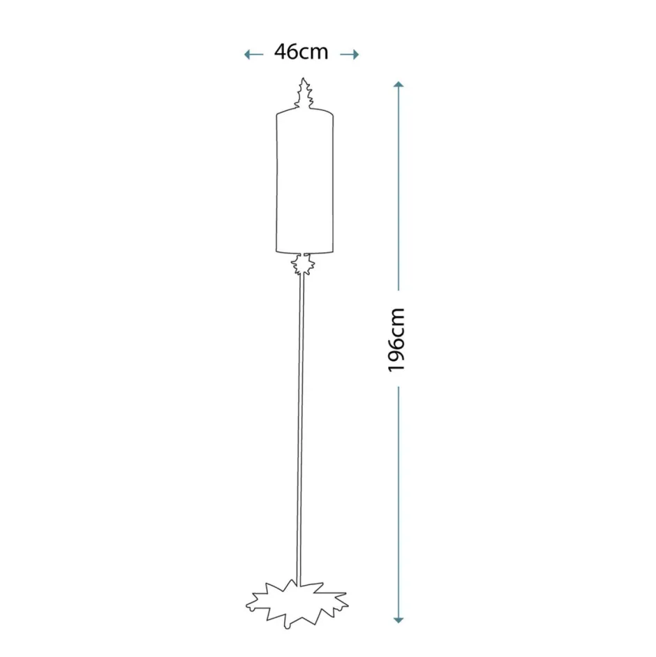 Elstead Stehleuchte groß 195,9 cm Metall Stoff E27 Modern Gold Taupe< Designerlampen|Stofflampen