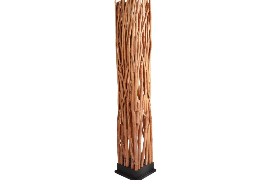 Holzlampen|Stehlampen*Invicta Interior Stehleuchte Holz Schwarz Natur 173 cm GU10 gemütlich