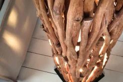 Holzlampen|Stehlampen*Invicta Interior Stehleuchte Holz Schwarz Natur 173 cm GU10 gemütlich