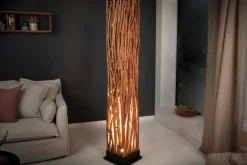 Holzlampen|Stehlampen*Invicta Interior Stehleuchte Holz Schwarz Natur 173 cm GU10 gemütlich
