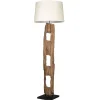 Invicta Interior Stehleuchte Holz Stoff Weiß blendarm 177 cm E27 Lesen< Bürolampen|Stofflampen