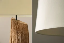 Invicta Interior Stehleuchte Holz Stoff Weiß blendarm 177 cm E27 Lesen< Bürolampen|Stofflampen