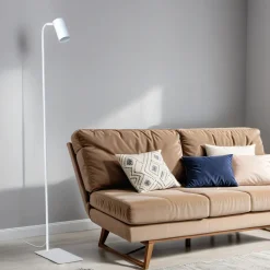 Nowodvorski Stehleuchte klein 120 cm verstellbarer Schirm Weiß GU10< Stofflampen|Metall Lampen