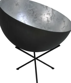 Tischlampen|Schlafzimmer Lampen*Masterlight Stehleuchte LARINO Grau Metall Silber Ø60cm H:70cm