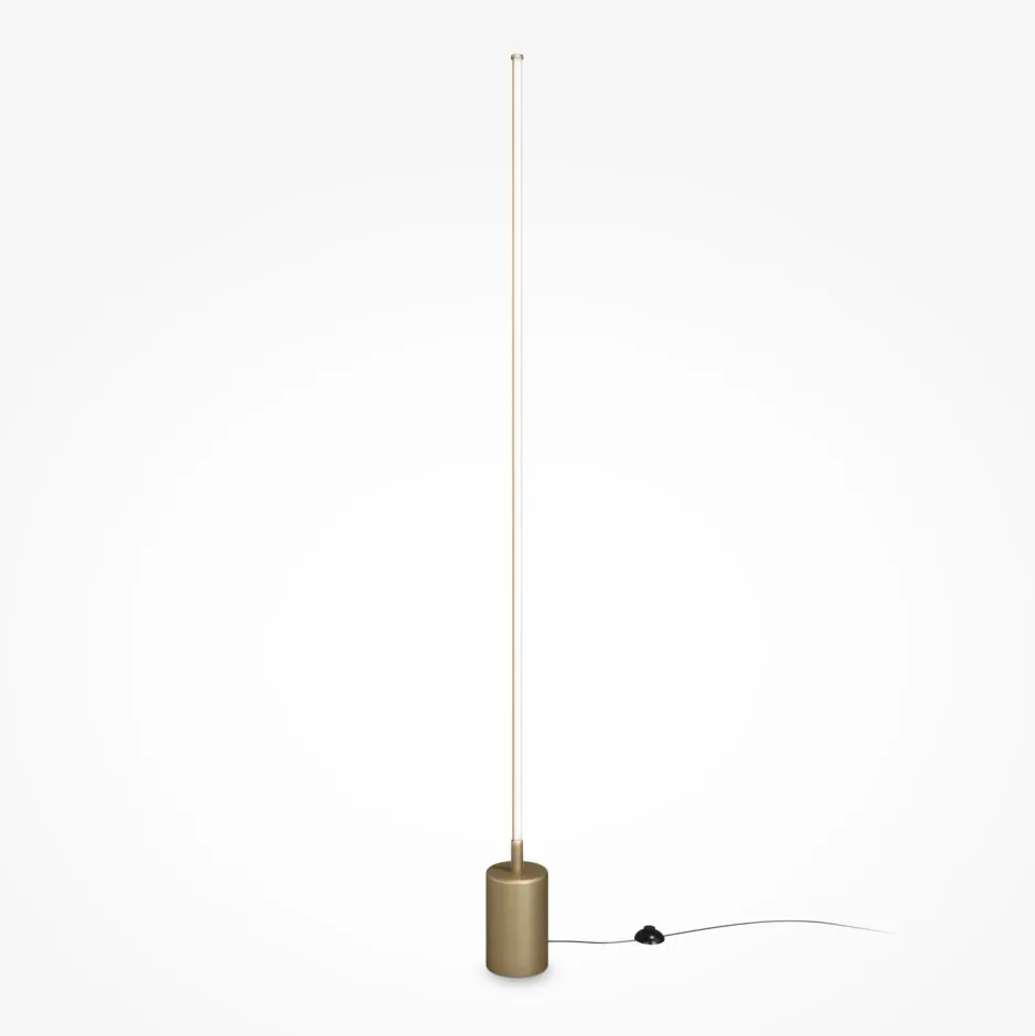 Led Lampen|Designerlampen*Maytoni Stehleuchte LED Dimmer Metall 145 cm in Messing 2600 lm