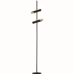 Searchlight Stehleuchte LED verstellbar 151 cm in Schwarz Gold 3000 K< Led Lampen|Bürolampen